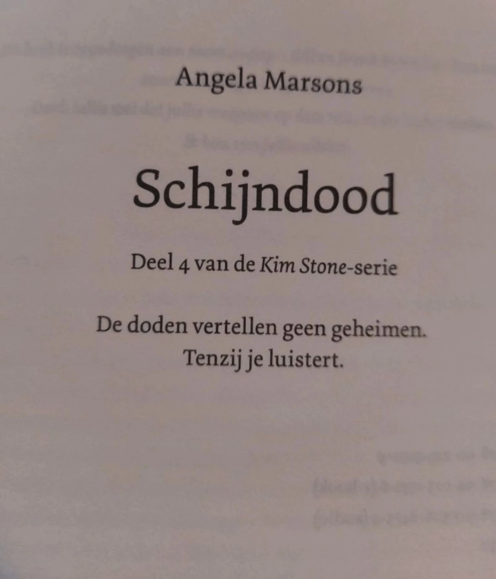 Boek - Schijndood - AngelaMarsons – photo 4